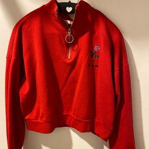 Red Quarter Zip Sweatshirt